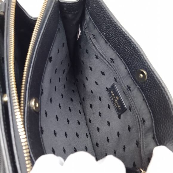 Kate Spade New York Mulberry Street Black Pebbled Leather Top Handle Satchel Bag - Picture 14 of 16